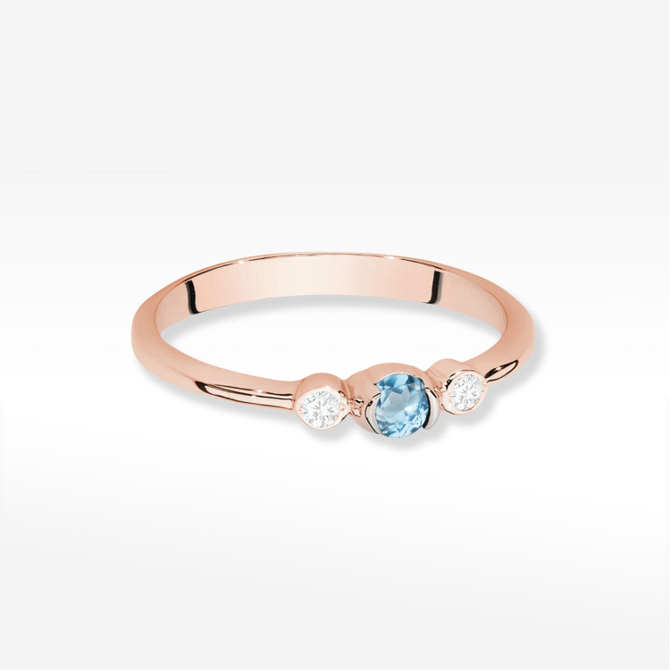 Pierścionek W0620 Topaz Swiss 0,21ct różowe złoto