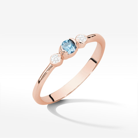 Pierścionek W0620 Topaz Swiss 0,21ct różowe złoto
