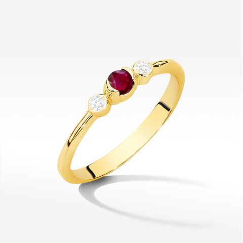 Pierścionek Rubin 0,21ct żółte złoto W0620