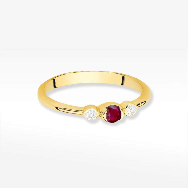Pierścionek Rubin 0,21ct żółte złoto W0620