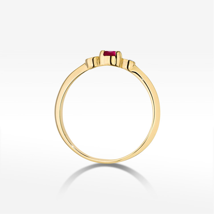 Pierścionek Rubin 0,21ct żółte złoto W0620