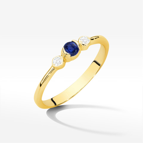 Pierścionek Szafir 0,21ct żółte złoto W0620