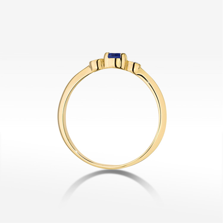 Pierścionek Szafir 0,21ct żółte złoto W0620
