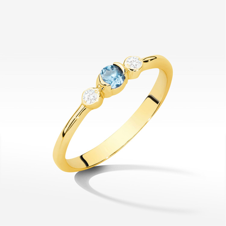 Pierścionek Topaz Swiss 0,21ct żółte złoto W0620