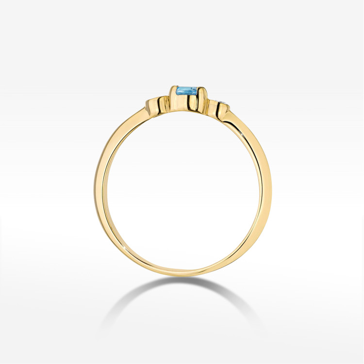 Pierścionek Topaz Swiss 0,21ct żółte złoto W0620