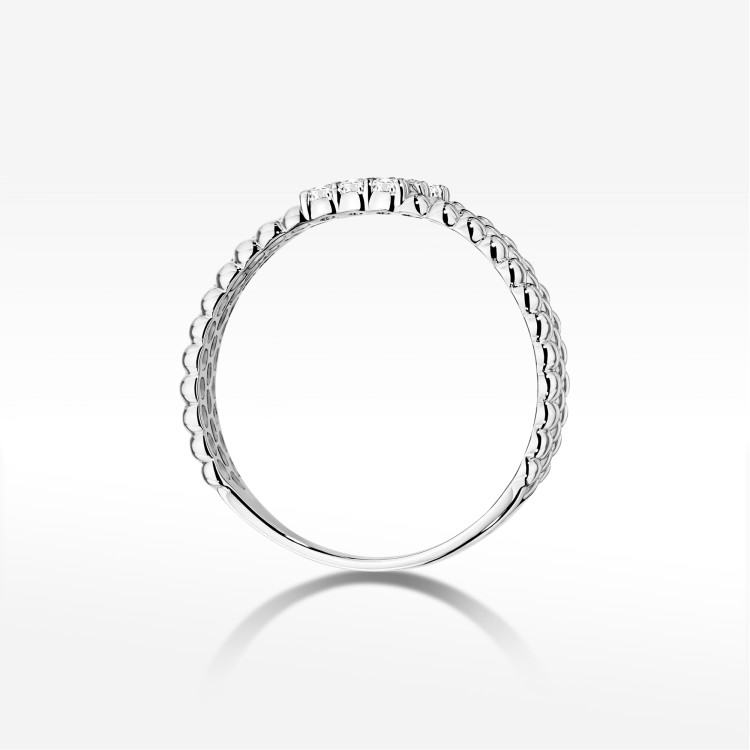 Pierścionek z diamentami 0,13ct białe złoto W0621