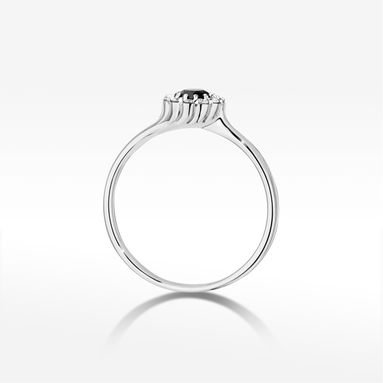 Pierścionek Czarny Diament 0,603ct białe złoto W0622