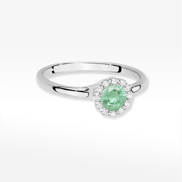 Pierścionek Szmaragd 0,603ct białe złoto W0622
