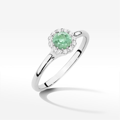 Pierścionek Szmaragd 0,603ct białe złoto W0622