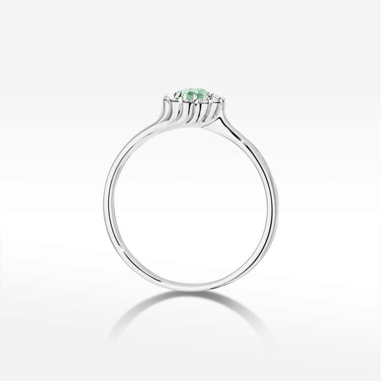 Pierścionek Szmaragd 0,603ct białe złoto W0622