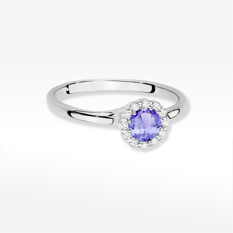 Pierścionek Tanzanit 0,603ct białe złoto W0622