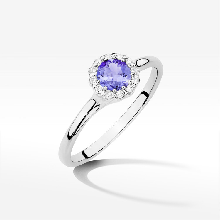 Pierścionek Tanzanit 0,603ct białe złoto W0622