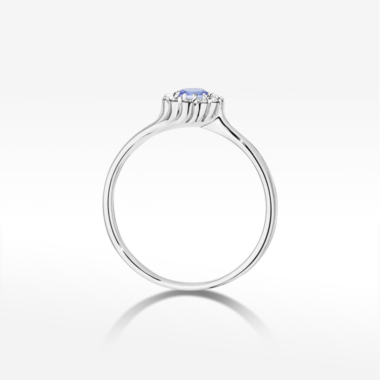 Pierścionek Tanzanit 0,603ct białe złoto W0622