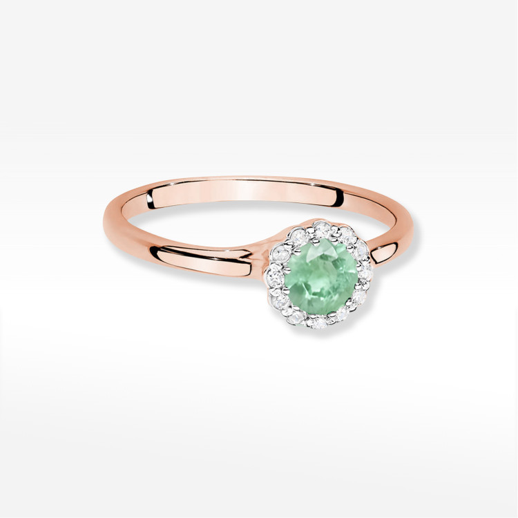 Pierścionek Szmaragd 0,603ct różowe złoto W0622