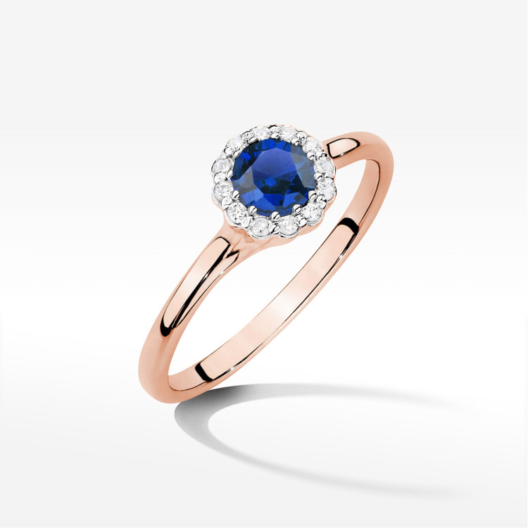 Pierścionek Szafir 0,603ct różowe złoto W0622