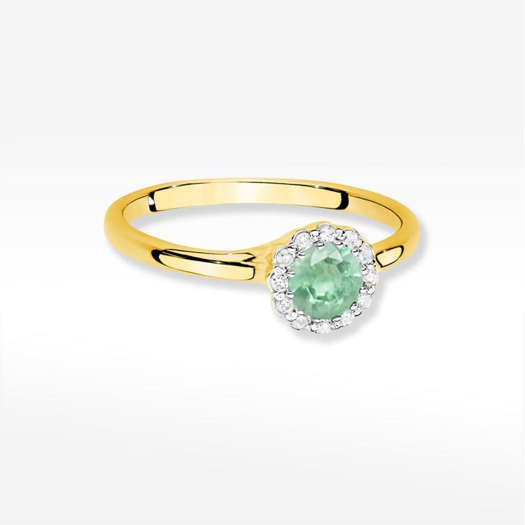 Pierścionek Szmaragd 0,603ct żółte złoto W0622