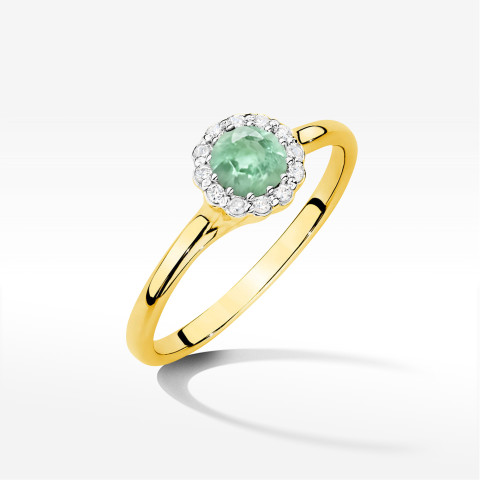 Pierścionek Szmaragd 0,603ct żółte złoto W0622