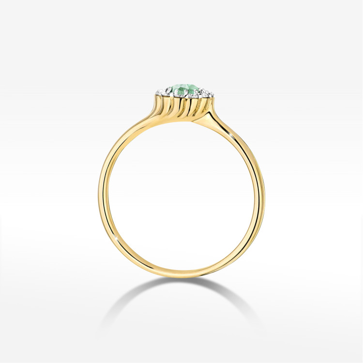 Pierścionek Szmaragd 0,603ct żółte złoto W0622