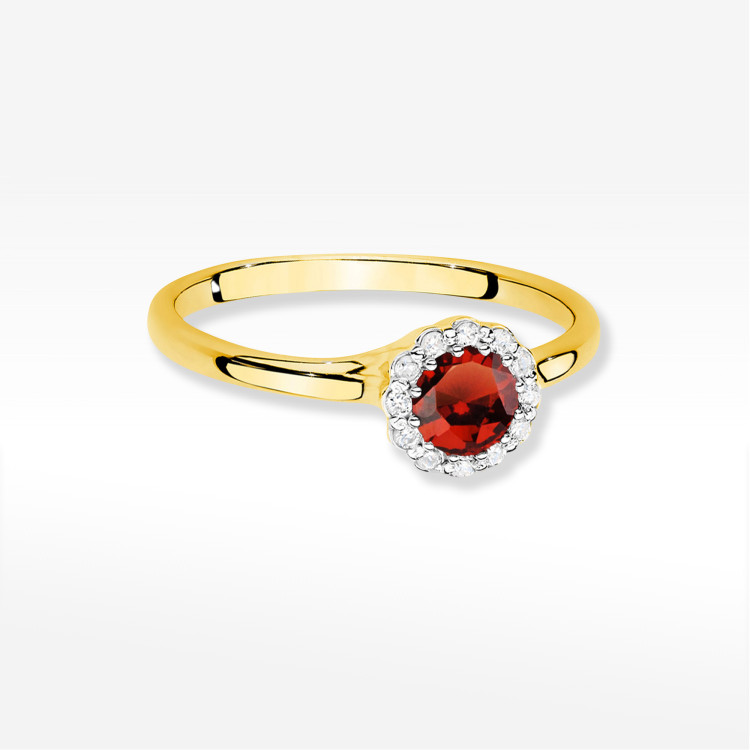 Pierścionek Rubin 0,703ct żółte złoto W0622