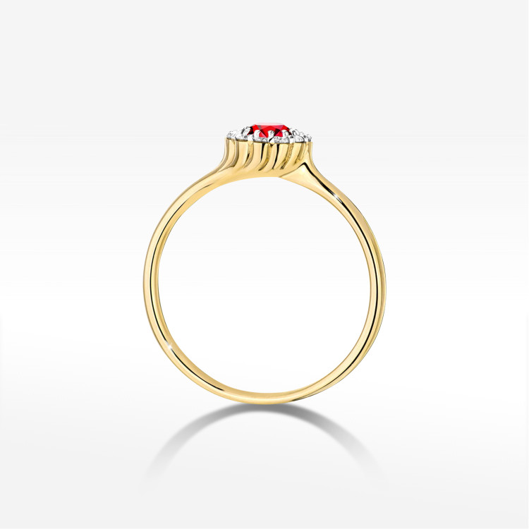 Pierścionek Rubin 0,703ct żółte złoto W0622