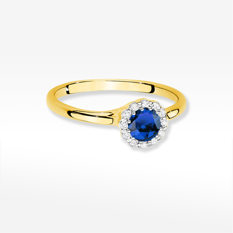 Pierścionek Szafir 0,603ct żółte złoto W0622