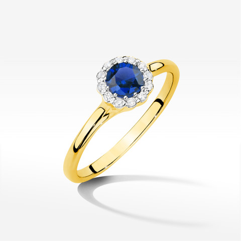 Pierścionek Szafir 0,603ct żółte złoto W0622