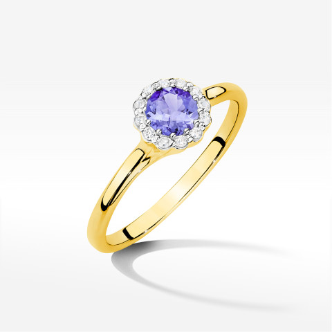 Pierścionek Tanzanit 0,603ct żółte złoto W0622