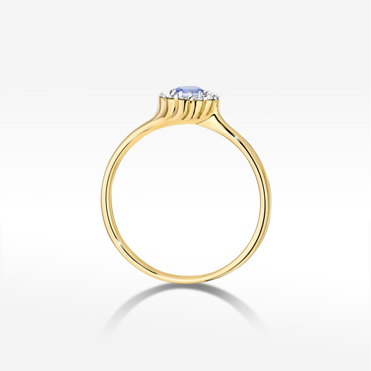 Pierścionek Tanzanit 0,603ct żółte złoto W0622