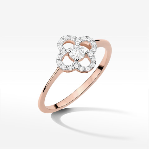 Pierścionek Diament 0,13ct różowe złoto W0627