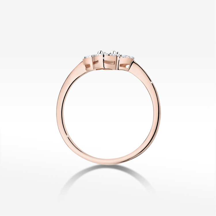 Pierścionek Diament 0,13ct różowe złoto W0627