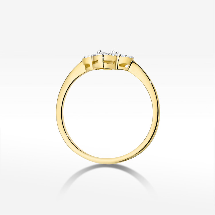 Pierścionek Diament 0,13ct żółte złoto W0627