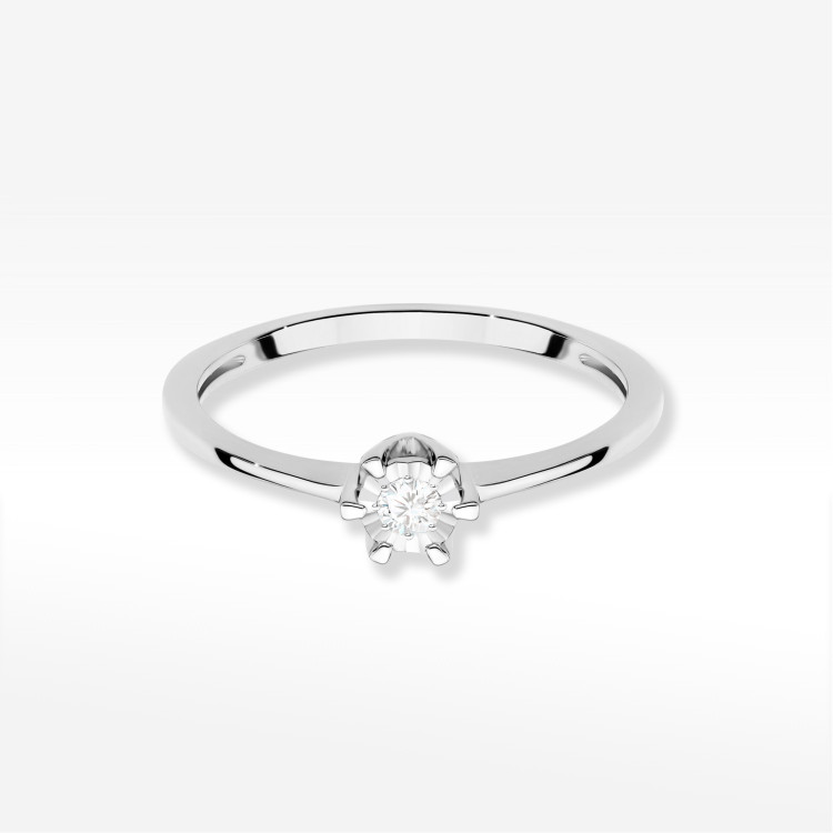 Pierścionek W0628 Diament 0,03ct białe złoto