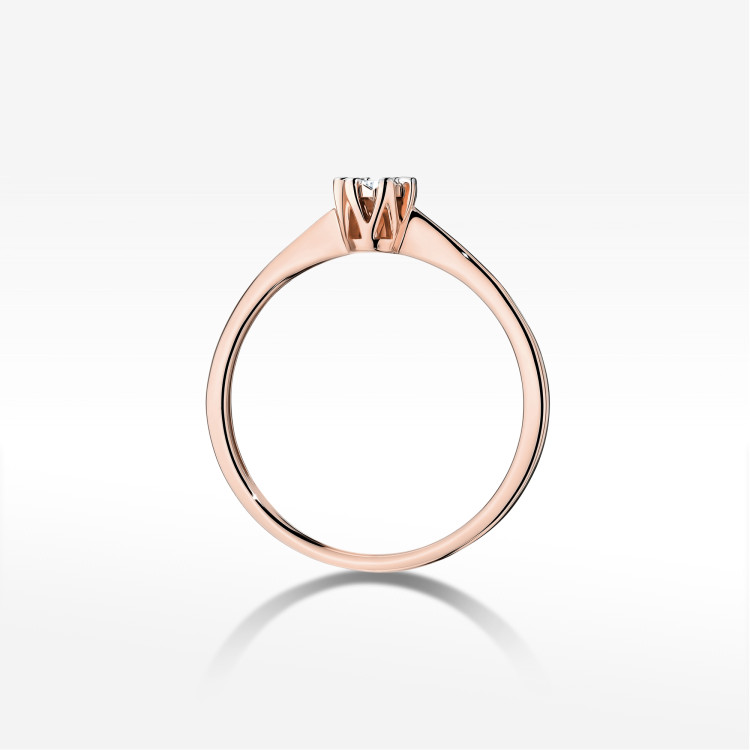 Pierścionek W0628 Diament 0,03ct różowe złoto