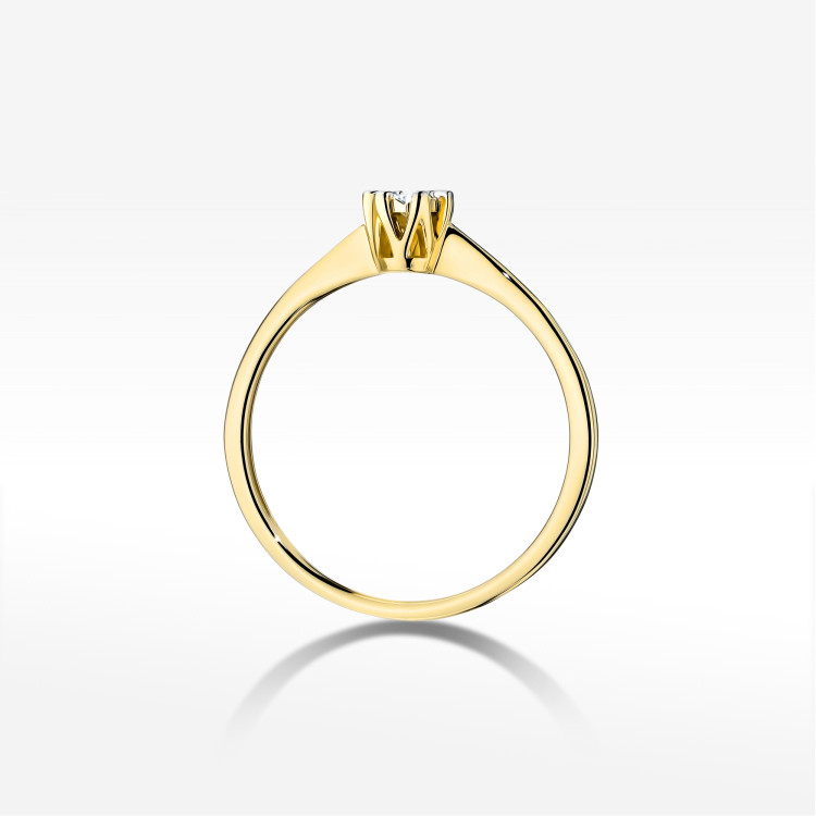 Pierścionek W0628 Diament 0,03ct żółte złoto