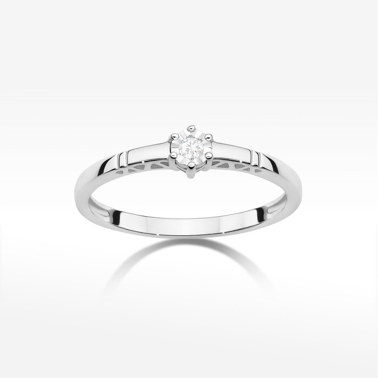 Pierścionek W0630 Diament 0,03ct białe złoto