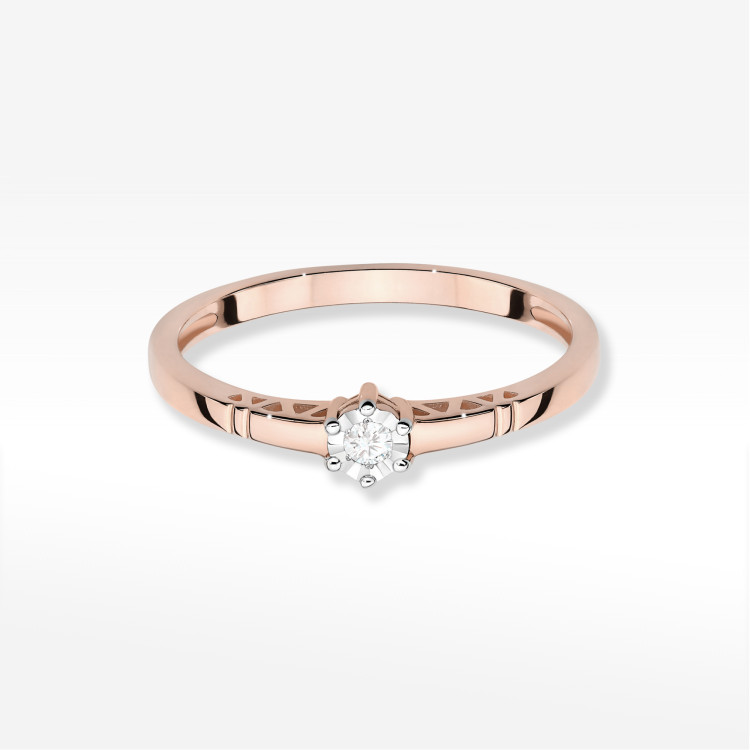 Pierścionek W0630 Diament 0,03ct różowe złoto