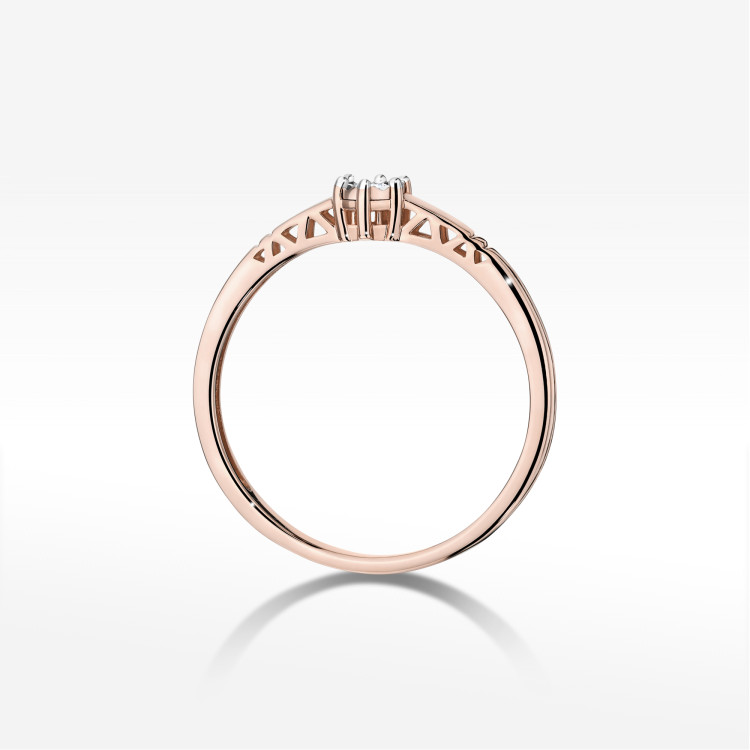 Pierścionek W0630 Diament 0,03ct różowe złoto