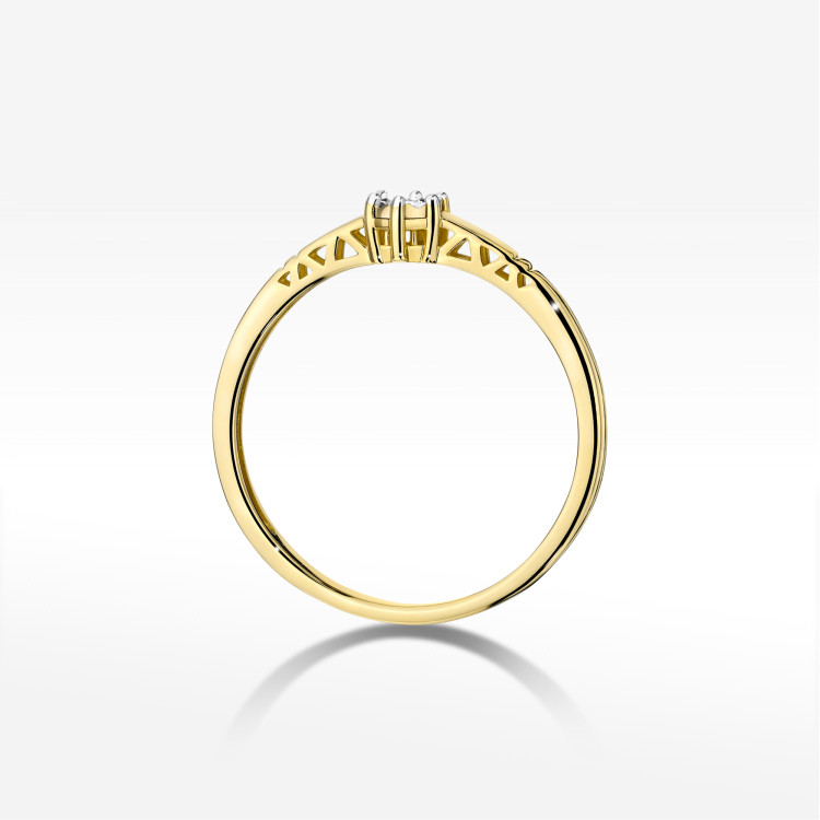 Pierścionek W0630 Diament 0,03ct żółte złoto