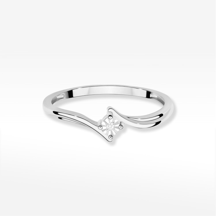 Pierścionek W0631 Diament 0,01ct białe złoto