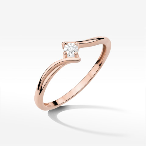 Pierścionek W0631 Diament 0,01ct różowe złoto