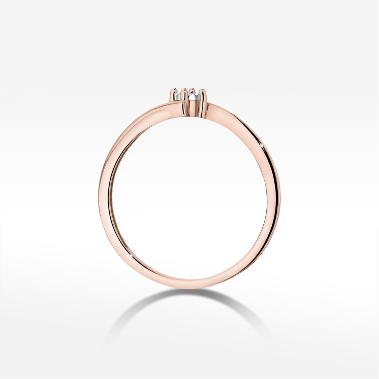 Pierścionek W0631 Diament 0,01ct różowe złoto