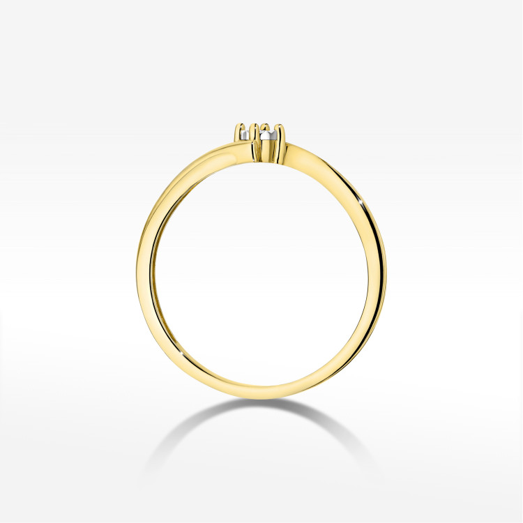 Pierścionek W0631 Diament 0,01ct żółte złoto
