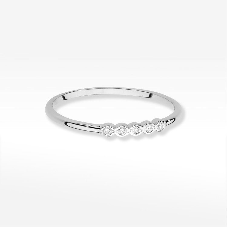 Pierścionek z diamentami 0,043ct białe złoto W0638