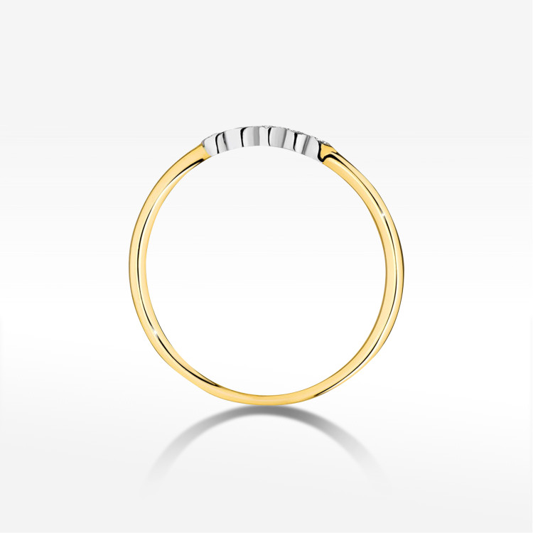 Pierścionek z diamentami 0,043ct żółte złoto W0638