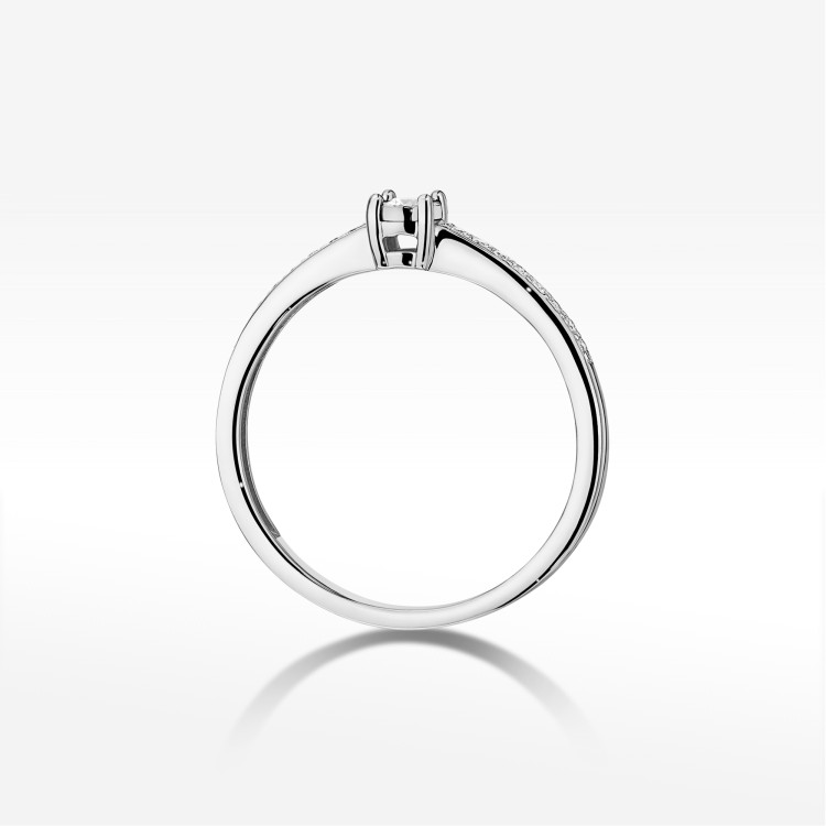 Pierścionek Diament 0,11ct białe złoto W0648