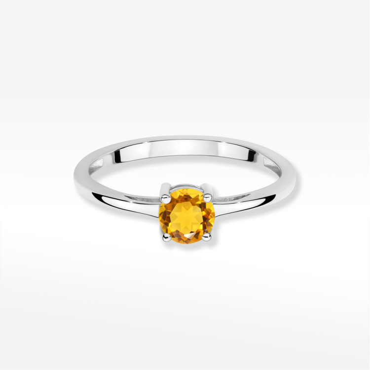 Pierścionek W0656 Cytryn 0,50ct białe złoto