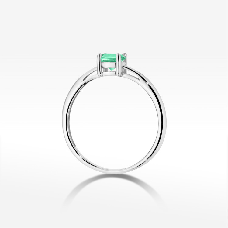 Pierścionek W0656 Szmaragd 0,50ct białe złoto