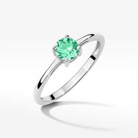 Pierścionek W0656 Szmaragd 0,50ct białe złoto