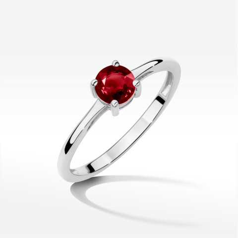 Pierścionek W0656 Granat 0,60ct białe złoto