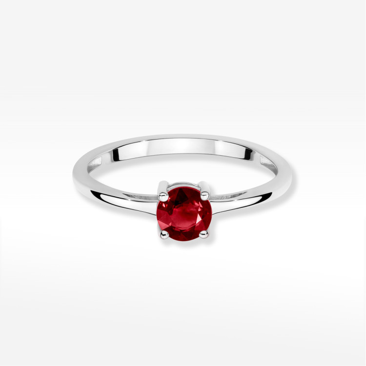 Pierścionek W0656 Granat 0,60ct białe złoto